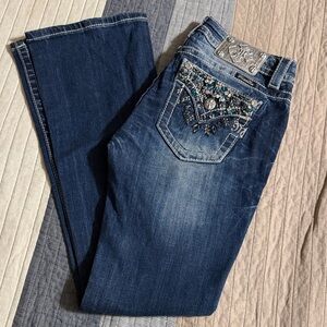 Miss Me Blue Embellished Boot Cut Jeans